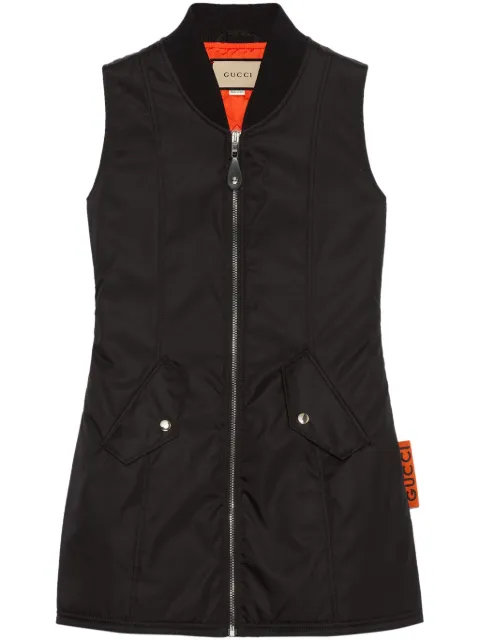 Gucci logo-embroidered zipped minidress