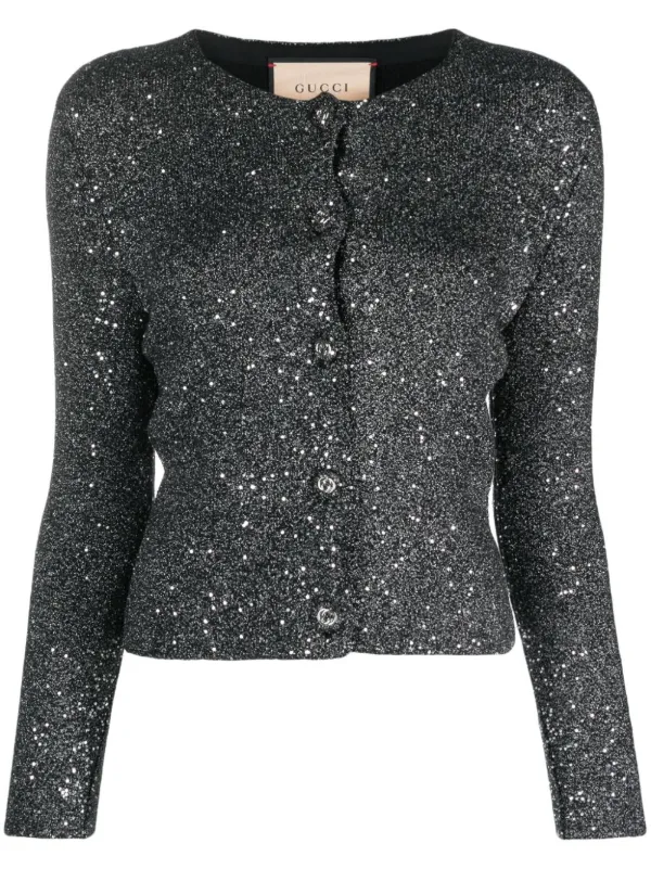 Black shiny cardigan hotsell