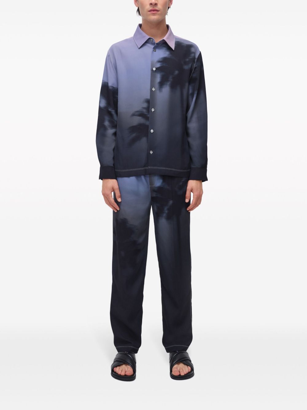 Simkhai Finn overhemd met palmboomprint - Zwart