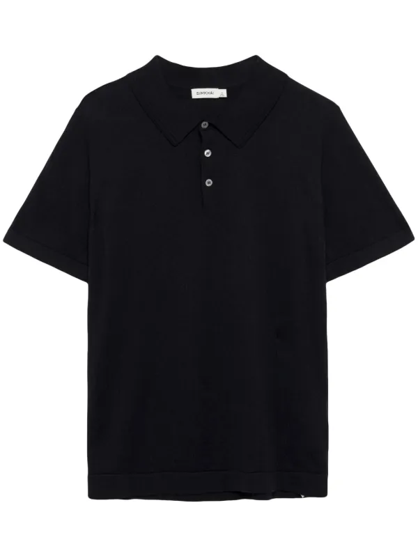 Simkhai Barron Cotton Polo Shirt in Black