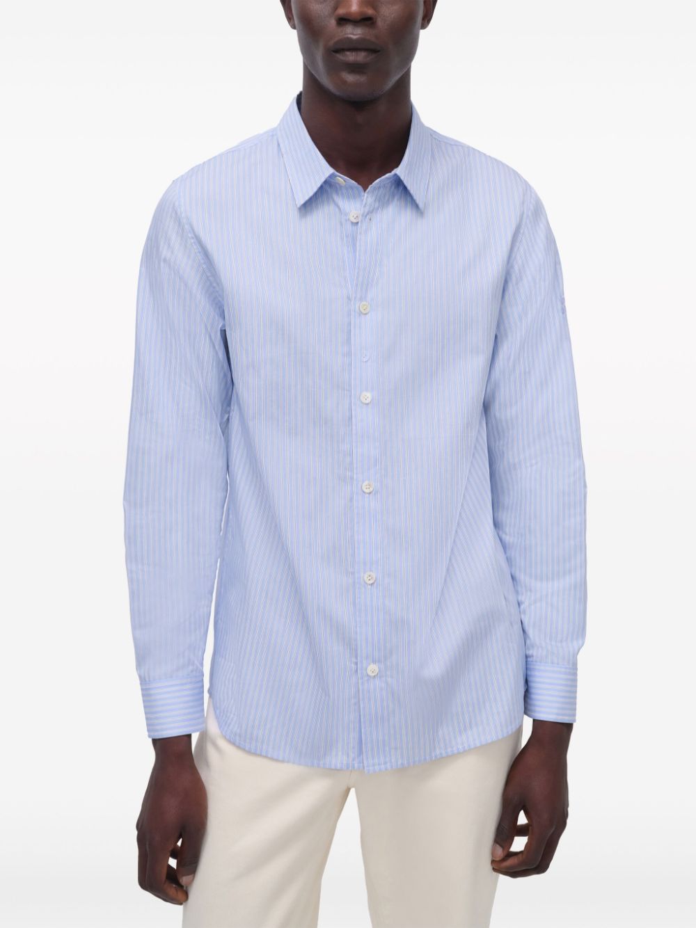 Shop Simkhai Hendrix Cotton-poplin Shirt In Blue