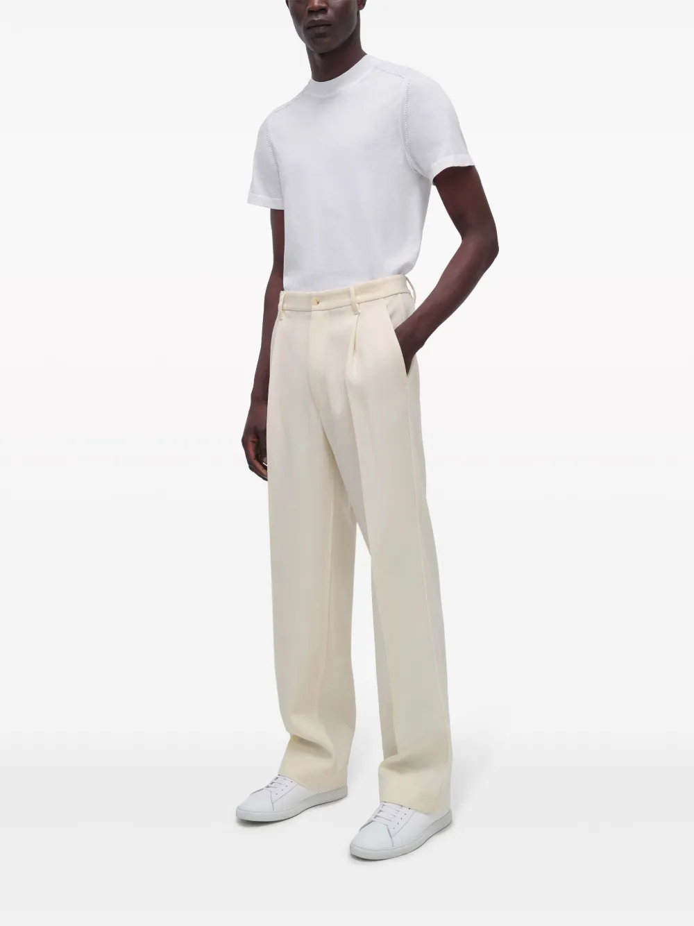 Shop Simkhai Kane Wool-blend Track Pants In Neutrals