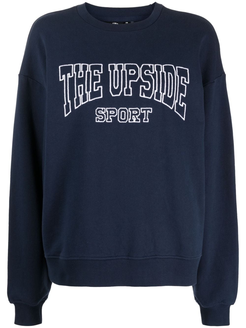 The Upside Logo-embroidered Organic Cotton Sweatshirt In Blue