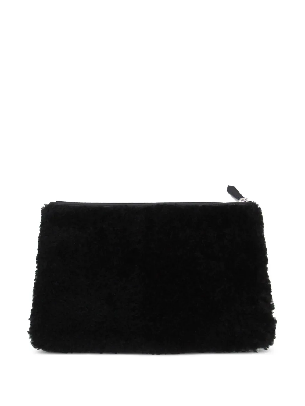 Fendi Pre-Owned FF-print shearling clutch - Zwart