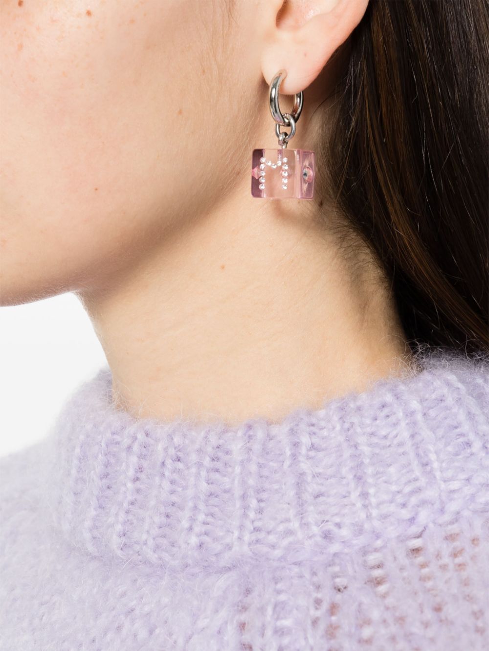 Marni dice-charm drop earrings - Zilver