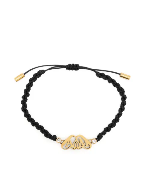 Alexander McQueen Seal-plaque braided-strap bracelet Women