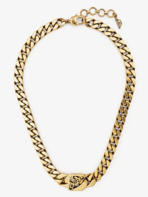 Alexander McQueen cut-out logo chain necklace