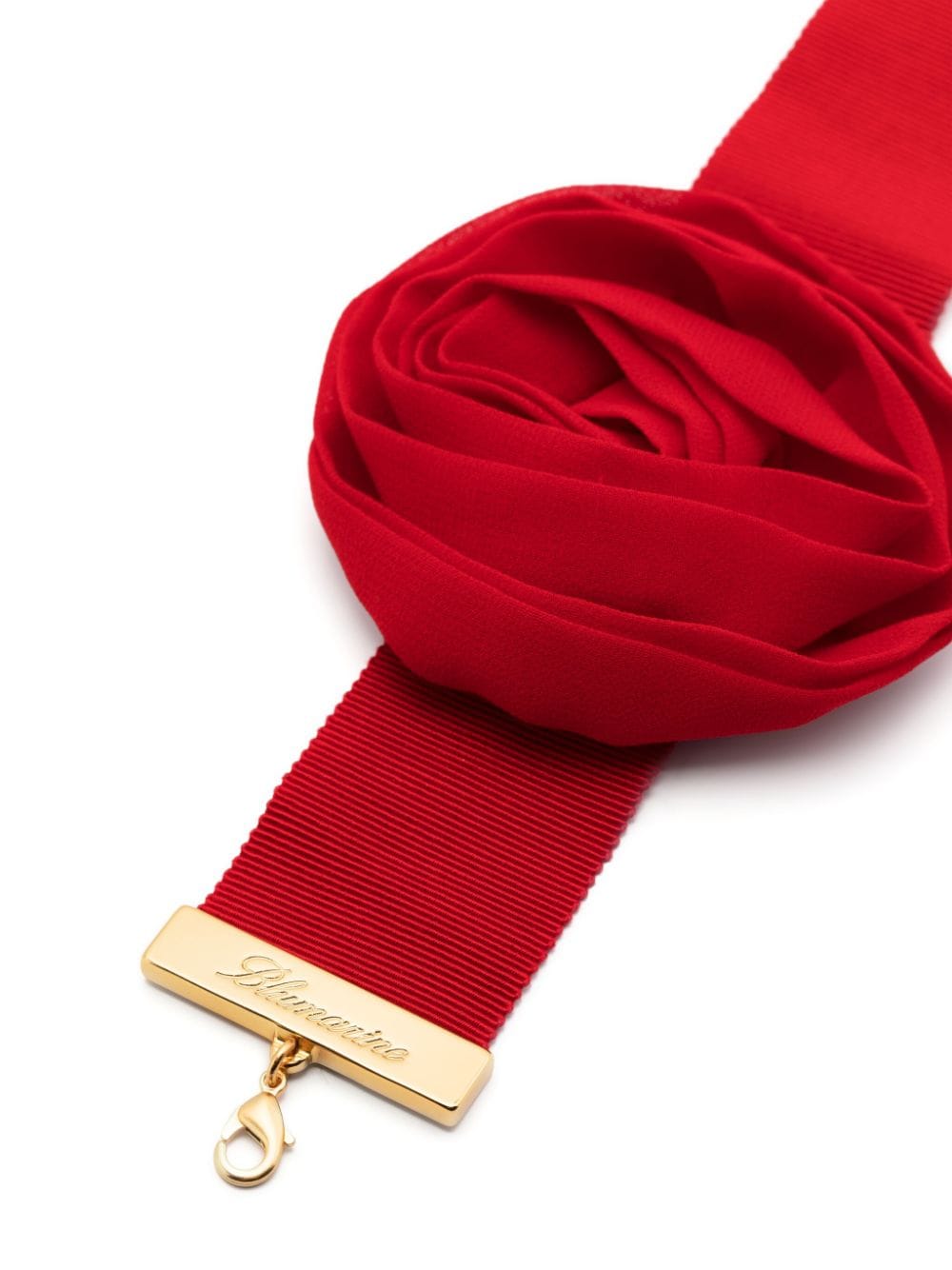 Shop Blumarine Floral-brooch Choker Necklace In N0313 Lipstick Red