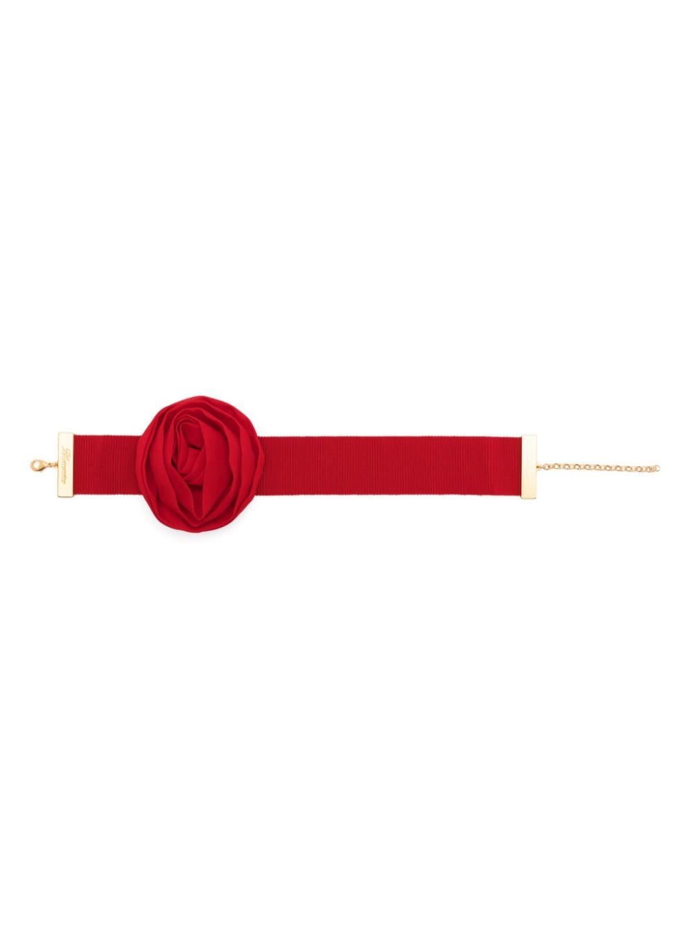 blumarine collier ras-de-cou à broche fleur - rouge