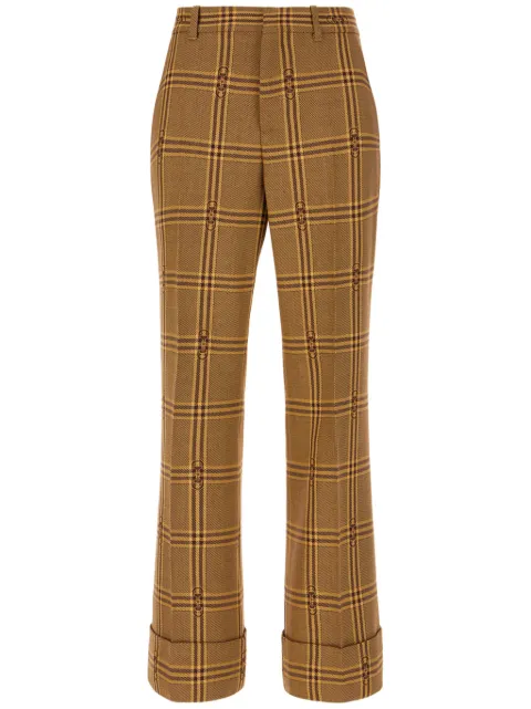 Gucci Horsebit-check flared trousers