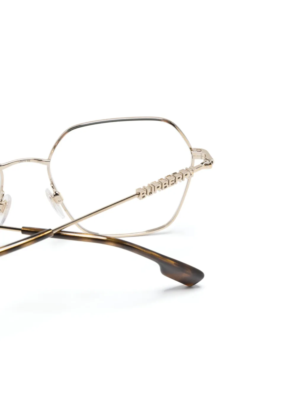 Burberry Eyewear Be/1381 Geometric-frame Glasses In Braun