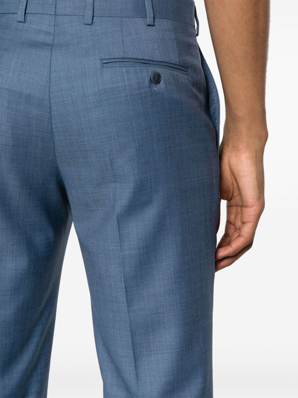 Shop Brioni Tigullio Wool Trousers In Blue