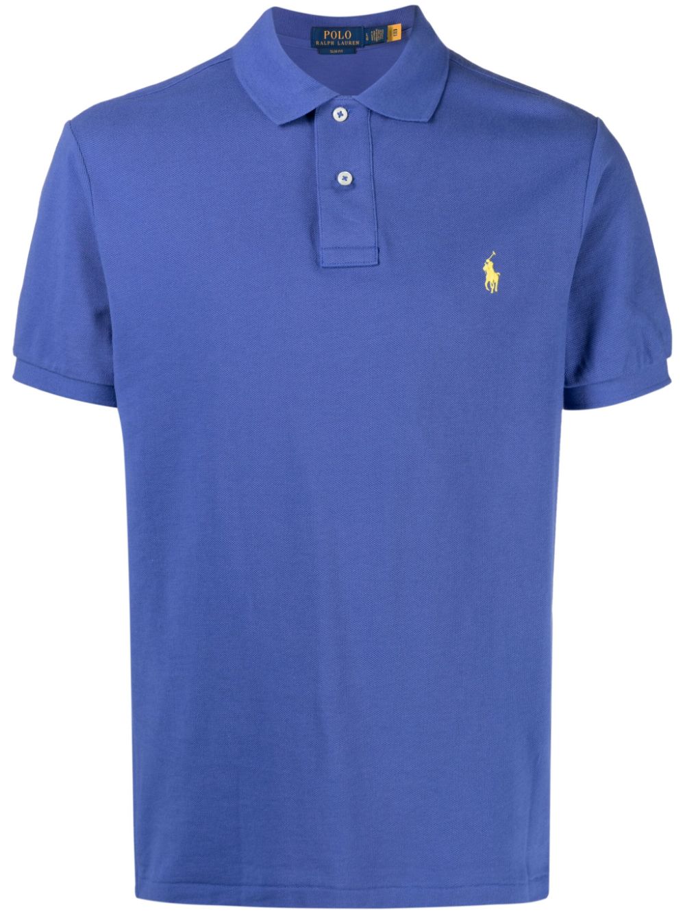 Polo Ralph Lauren Embroidered-logo Piqué-weave Polo Shirt In Blue
