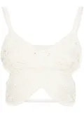 Blumarine butterfly sleeveless crop top - Neutrals