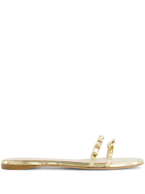 Giambattista Valli crystal-embellished flat leather slides