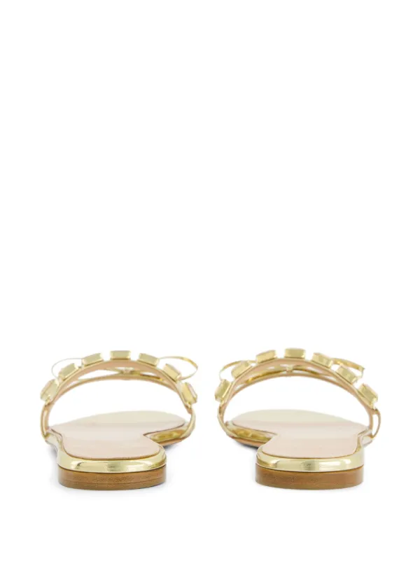 Giambattista Valli crystal-embellished Flat Leather Slides