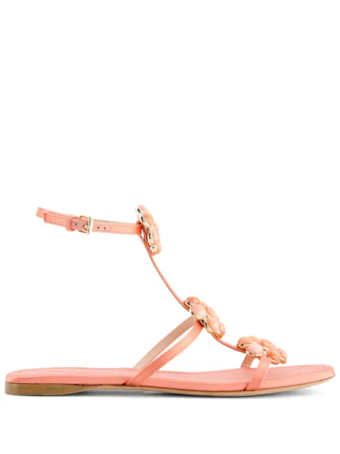 Giambattista Valli flower-detailing leather sandals