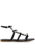Giambattista Valli crystal-embellished leather sandals - Black