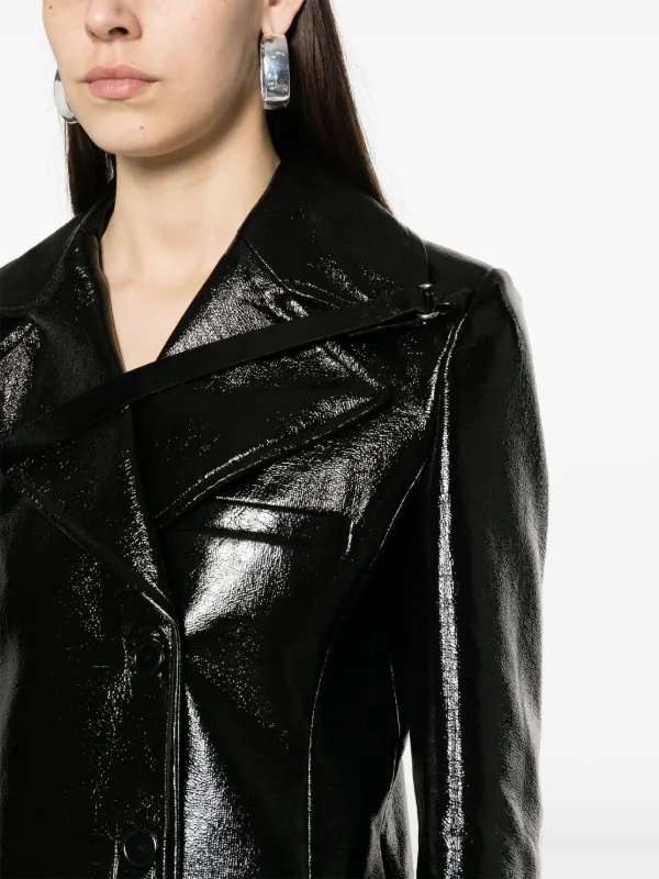 Courrèges Heritage Vinyl faux-leather Trench Coat | Black