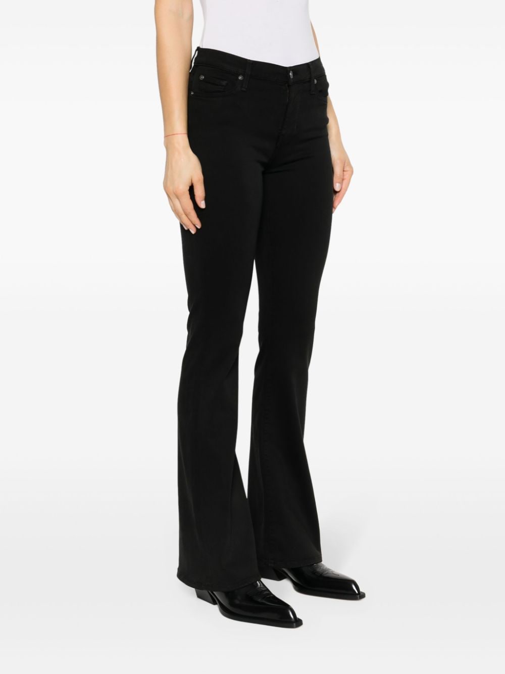 Shop 7 For All Mankind Ali Flared Jeans In Schwarz
