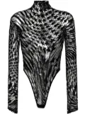 Mugler star-print mesh bodysuit - Black