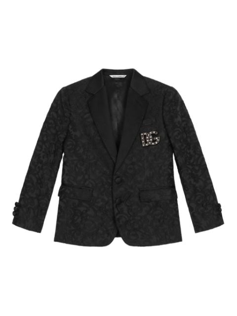 Dolce & Gabbana Kids patterned-jacquard single-breasted blazer