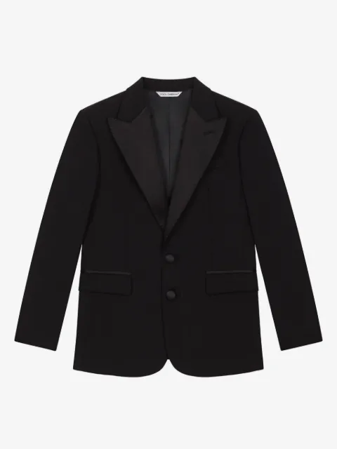 Dolce & Gabbana Kids blazer con acabado satinado y botones