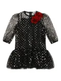 Dolce & Gabbana Kids sequin-embellished tulle dress - Black