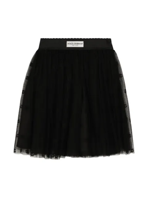 Dolce & Gabbana Kids logo-patch tulle skirt