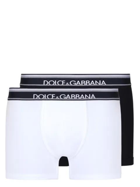 Dolce & Gabbana طقم بوكسر قطن بشريط شعار الماركة من قطعتين
