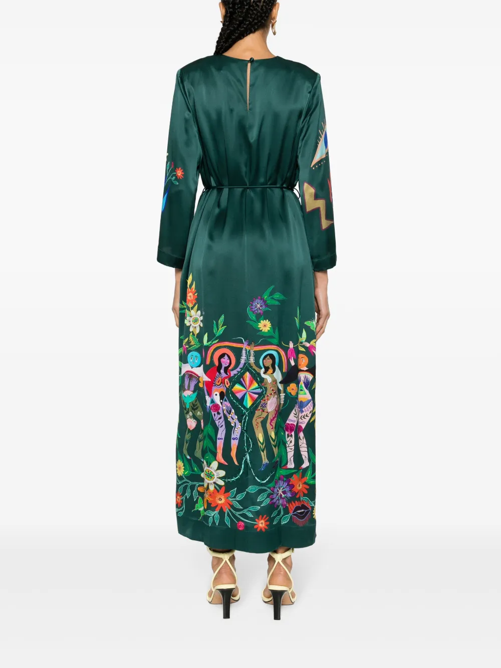 ALEMAIS Agatha graphic-print silk midi dress | Smart Closet