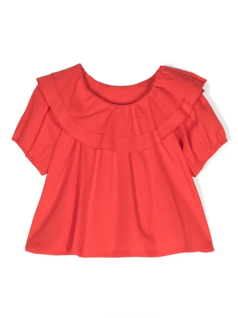 Lapin House rounded-collar cotton blouse