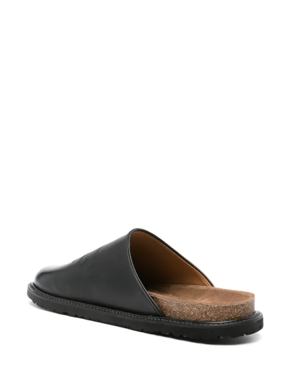 Hender Scheme Comfy Cheak Leather Slides | Black | FARFETCH IL