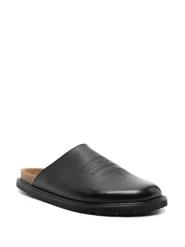 Hender Scheme Comfy Cheak Leather Slides | Black | FARFETCH IL