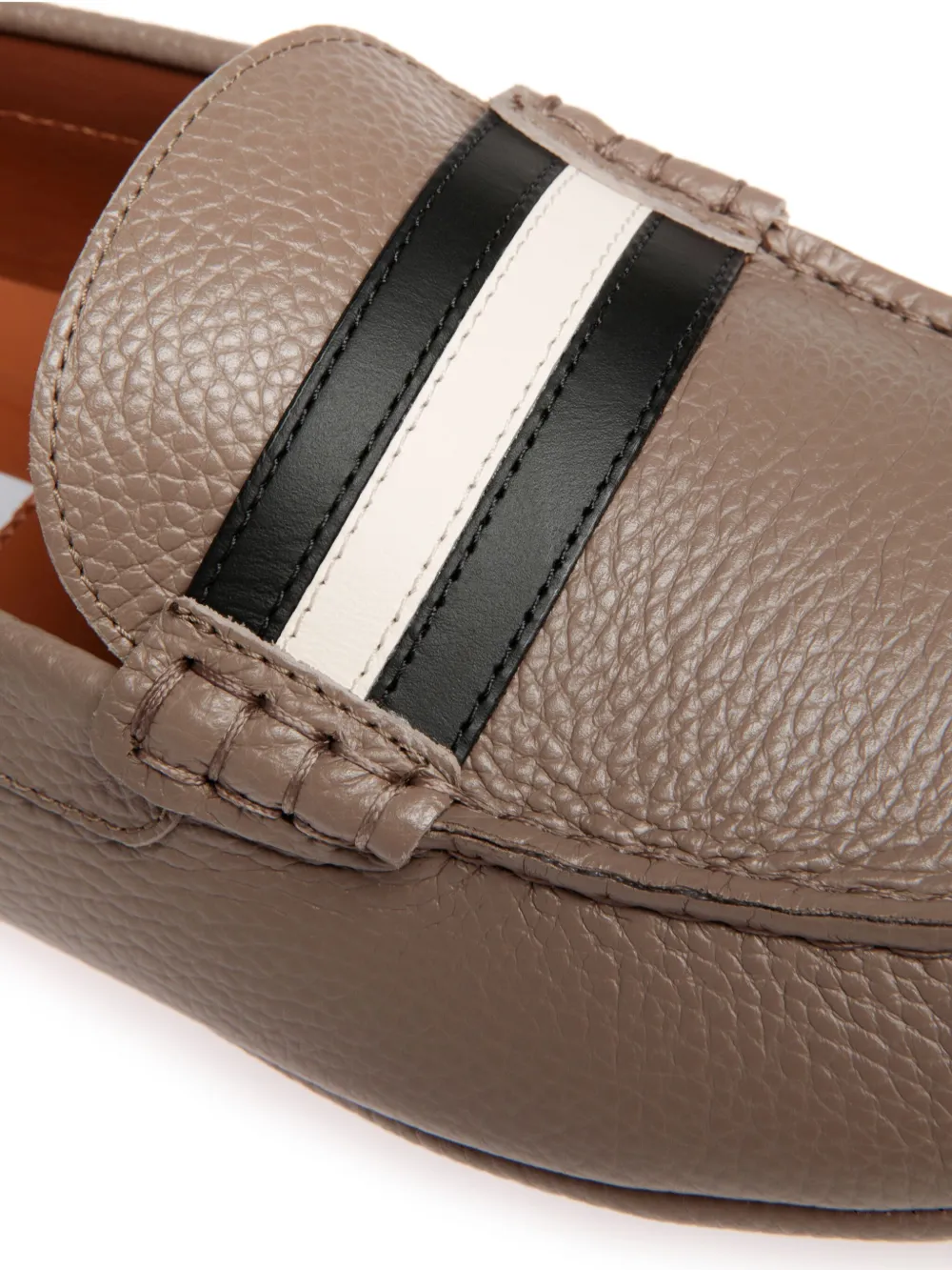 Bally Leren loafers met gestreept detail Beige