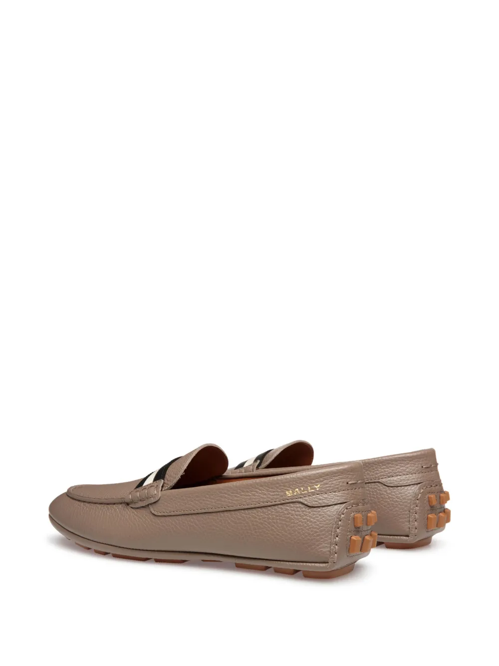 Bally Leren loafers met gestreept detail Beige