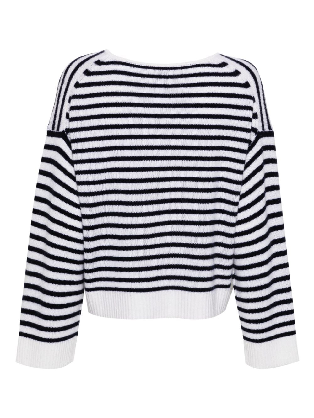 Shop Allude Boat-neck Stripe Jumper In White