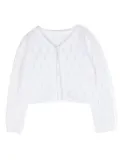 Lapin House pointelle-knit cotton cardigan - White