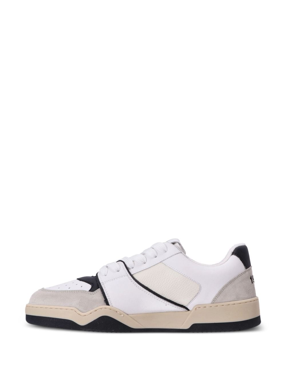 Shop Dsquared2 Spiker Leaf-embroidered Leather Sneakers In White