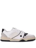 DSQUARED2 Spiker leaf-embroidered leather sneakers - White