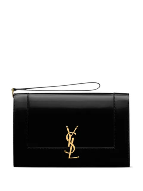 Saint Laurent logo-plaque flap pouch