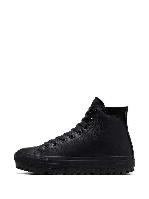 All black converse leather high tops online