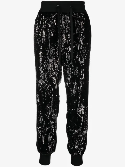 Dolce & Gabbana pantalones con panel lateral y detalle de lentejuelas