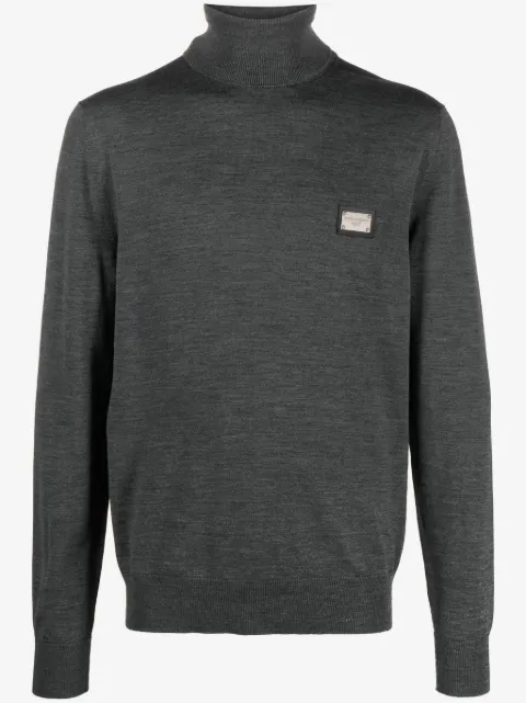 Dolce & Gabbana logo-appliqué wool jumper