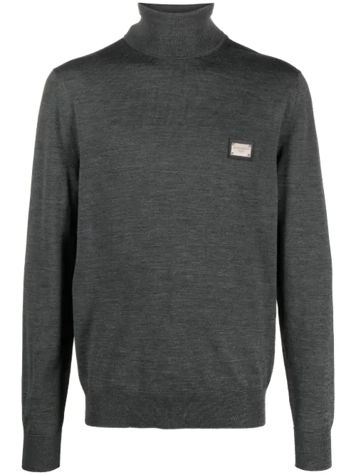 Pull en laine à logo appliqué - Dolce & Gabbana - Modalova