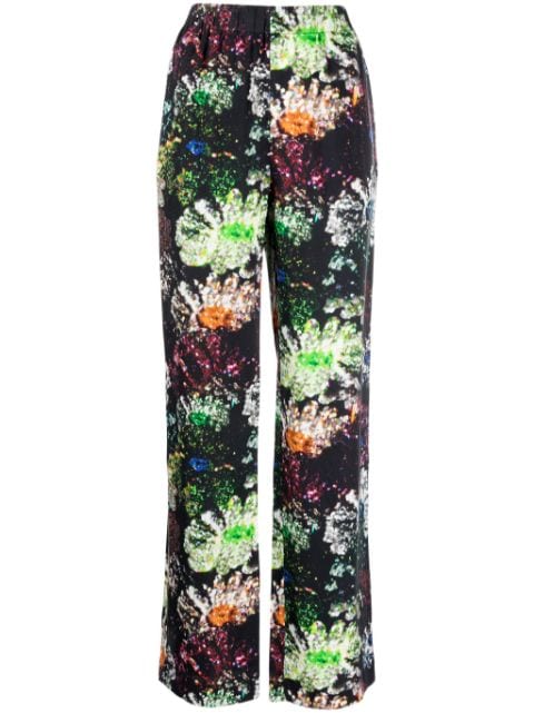 Stine Goya Fatou bukser i satin med blomstertryk