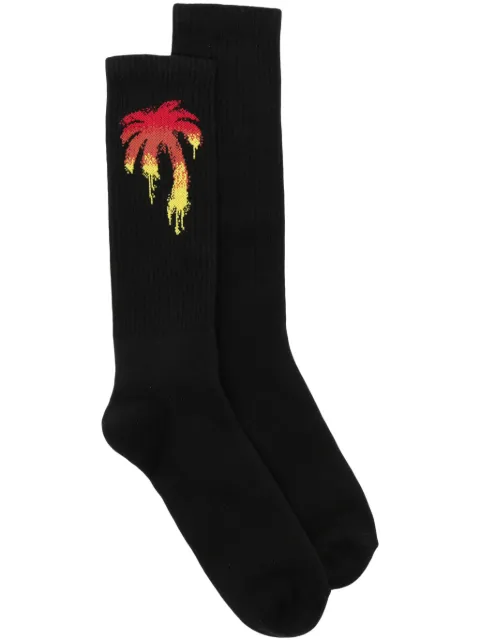 Palm Angels logo-jacquard cotton-blend socks