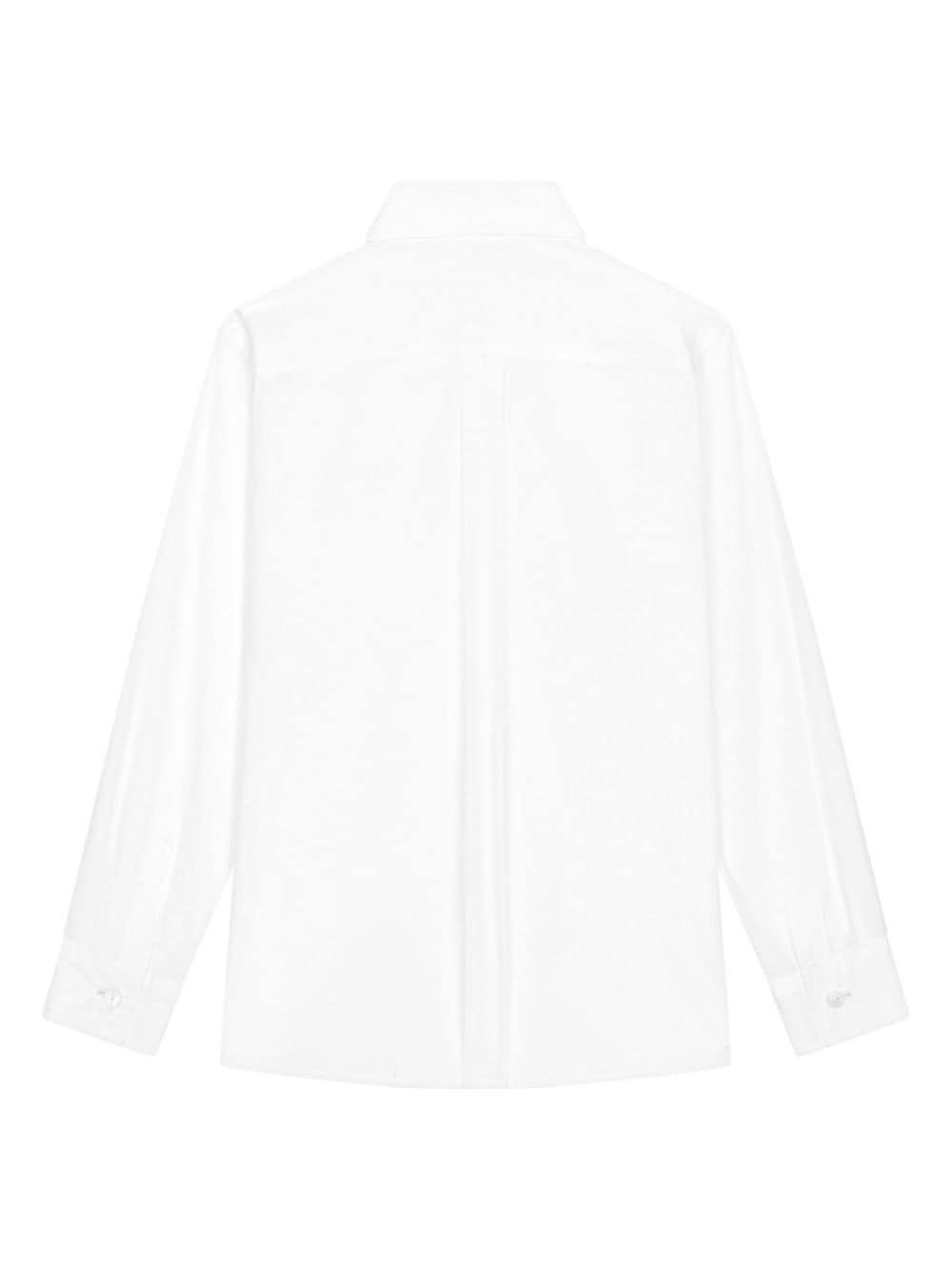 Shop Dolce & Gabbana Logo-appliqué Cotton Shirt In Weiss