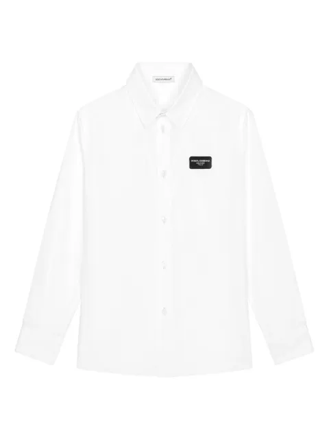 Dolce & Gabbana Kids logo-appliqué cotton shirt
