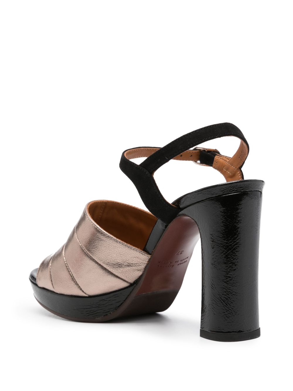 Shop Chie Mihara Ceberano 100mm Leather Sandals In Metallic